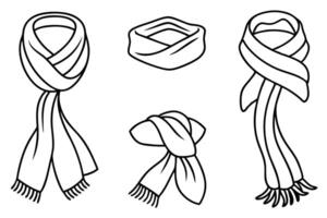 Simple scarf line art illustration for minimalist design enthusiasts vector