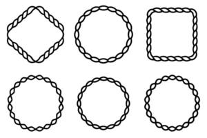 Rope Frame Border Line Art Illustration Simple and Stylish Accent vector