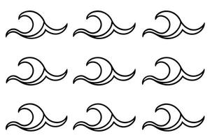 Sea Wave Pattern Line Art Design for Nautical Inspired Decor vector