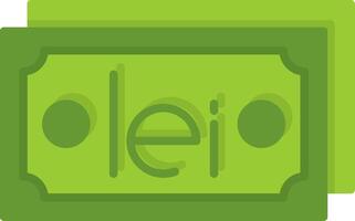 Romanian Leu Note Flat Style Icon Design vector