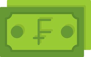 Swiss Franc Note Flat Style Icon Design vector