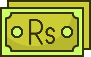 Pakistani rupee Note Filled Style Icon Design vector