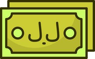 Lebanese Pound Note Filled Style Icon Design vector
