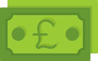 British Pound Sterling Note Flat Style Icon Design vector