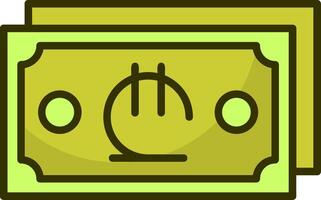 Georgian Lari Note Filled Style Icon Design vector