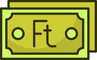Hungarian Forint Note Filled Style Icon Design vector