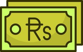 Mauritian Rupee Note Filled Style Icon Design vector