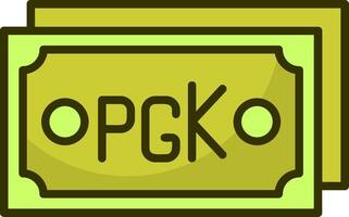 Papua New Guinean Kina Note Filled Style Icon Design vector