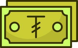 Mongolian Tugrik Note Filled Style Icon Design vector