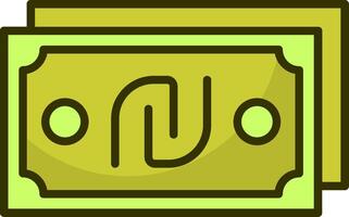 Israeli Shekel Note Filled Style Icon Design vector