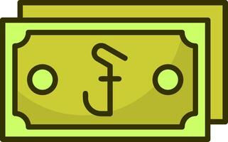 Cambodian Riel Note Filled Style Icon Design vector