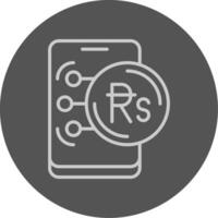 Mauritian Rupee Outline Style Icon vector