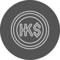 Hong Kong Dollar Sign Outline Style Icon vector