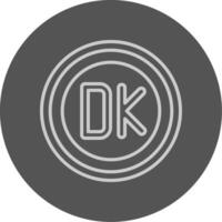 Danish Krone Sign Outline Style Icon vector