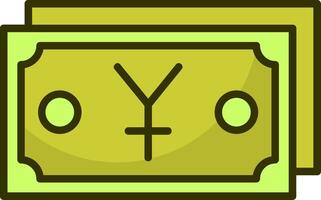 Chinese Yuan Note Filled Style Icon Design vector