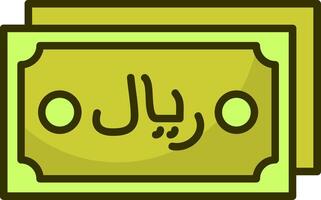 Saudi Riyal Note Filled Style Icon Design vector