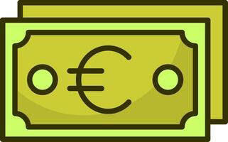 Euro Note Filled Style Icon Design vector