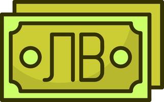 Bulgarian Lev Note Filled Style Icon Design vector