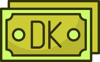 Danish Krone Note Filled Style Icon Design vector
