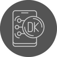 Danish Krone Outline Style Icon vector