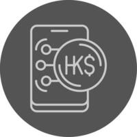 Hong Kong Dollar Outline Style Icon vector