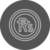 Mauritian Rupee Sign Outline Style Icon vector