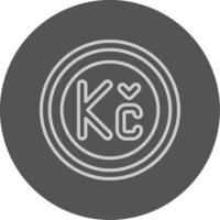 Czech Koruna Sign Outline Style Icon vector