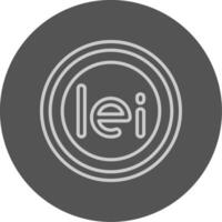 Romanian Leu Sign Outline Style Icon vector