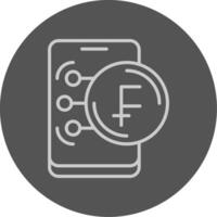 Swiss Franc Outline Style Icon vector
