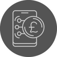 British Pound Sterling Outline Style Icon vector