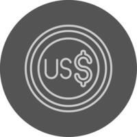 Tuvaluan Dollar Sign Outline Style Icon vector
