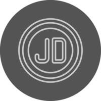 Jordanian Dinar Sign Outline Style Icon vector