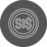 Solomon Islands Dollar Sign Outline Style Icon vector