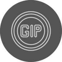 Gibraltar Pound Sign Outline Style Icon vector