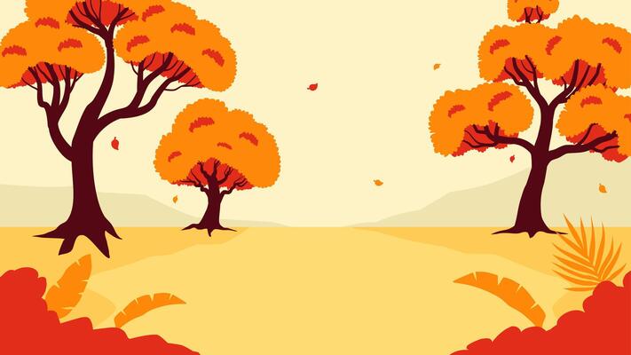 Landscape illustration of autumn scenery