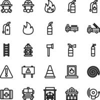 Fireman Icon outline pack vector