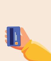 flat illustration pov debit card vector
