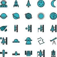 Icon Space rocket color vector