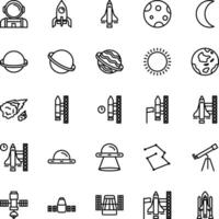 Icon Space rocket outline vector