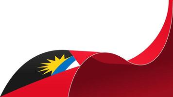 waving antigua and barbuda flag ribbon background with copy space for text. antigua and barbuda national day vector