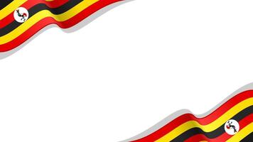 wavy uganda flag frame background with copy space for text. uganda national day vector