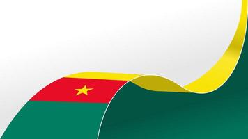 waving cameroon flag background with copy space for text. cameroon independence day vector