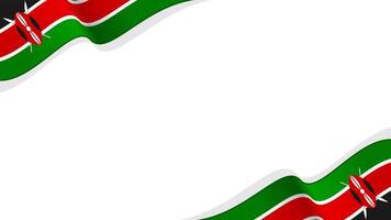 wavy kenya flag frame background with copy space for text. kenya national day vector