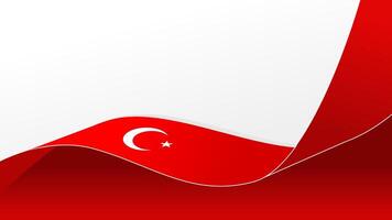 wavy turkey flag background with copy space for text. turkey national day vector