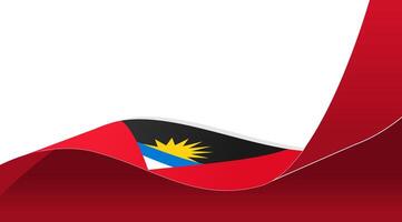 wavy antigua and barbuda flag ribbon background with copy space for text. antigua and barbuda national day vector