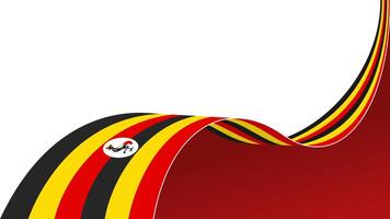 waving uganda flag background with copy space for text. uganda national day vector