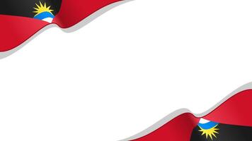 wavy antigua and barbuda flag frame background with copy space for text. antigua and barbuda national day vector
