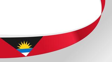 wavy antigua and barbuda flag ribbon background with copy space for text. antigua and barbuda independence day vector