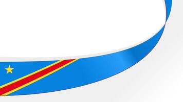 wavy Democratic Republic Congo flag background with copy space for text. DR congo national day vector