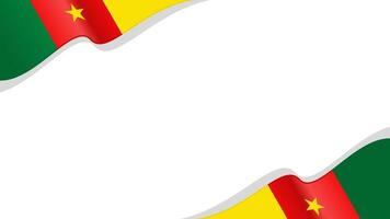 waving cameroon flag frame background with copy space for text. cameroon national day vector